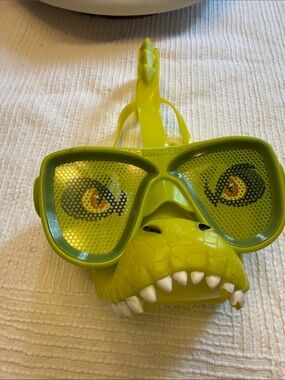 Kids Raskullz Lime Green Dinosaur Face Mask Costume Accessory